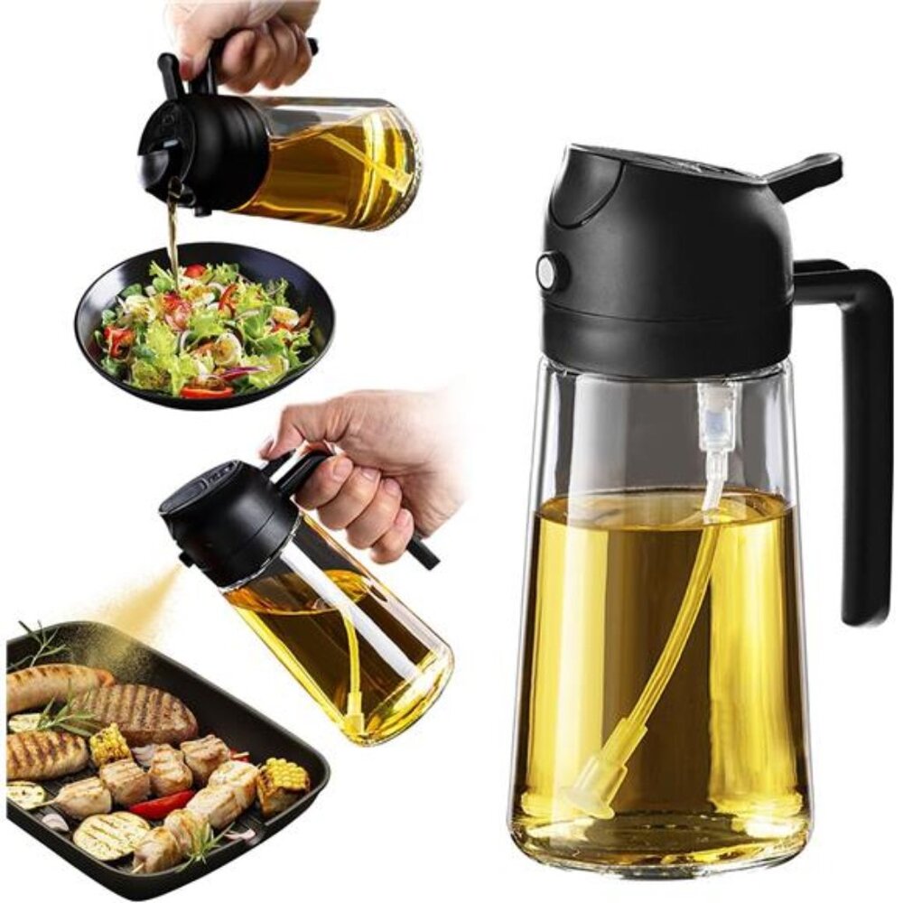 16oz/470ml Olive Oil Sprayer For Cooking - 2 In 1 Olive Oil